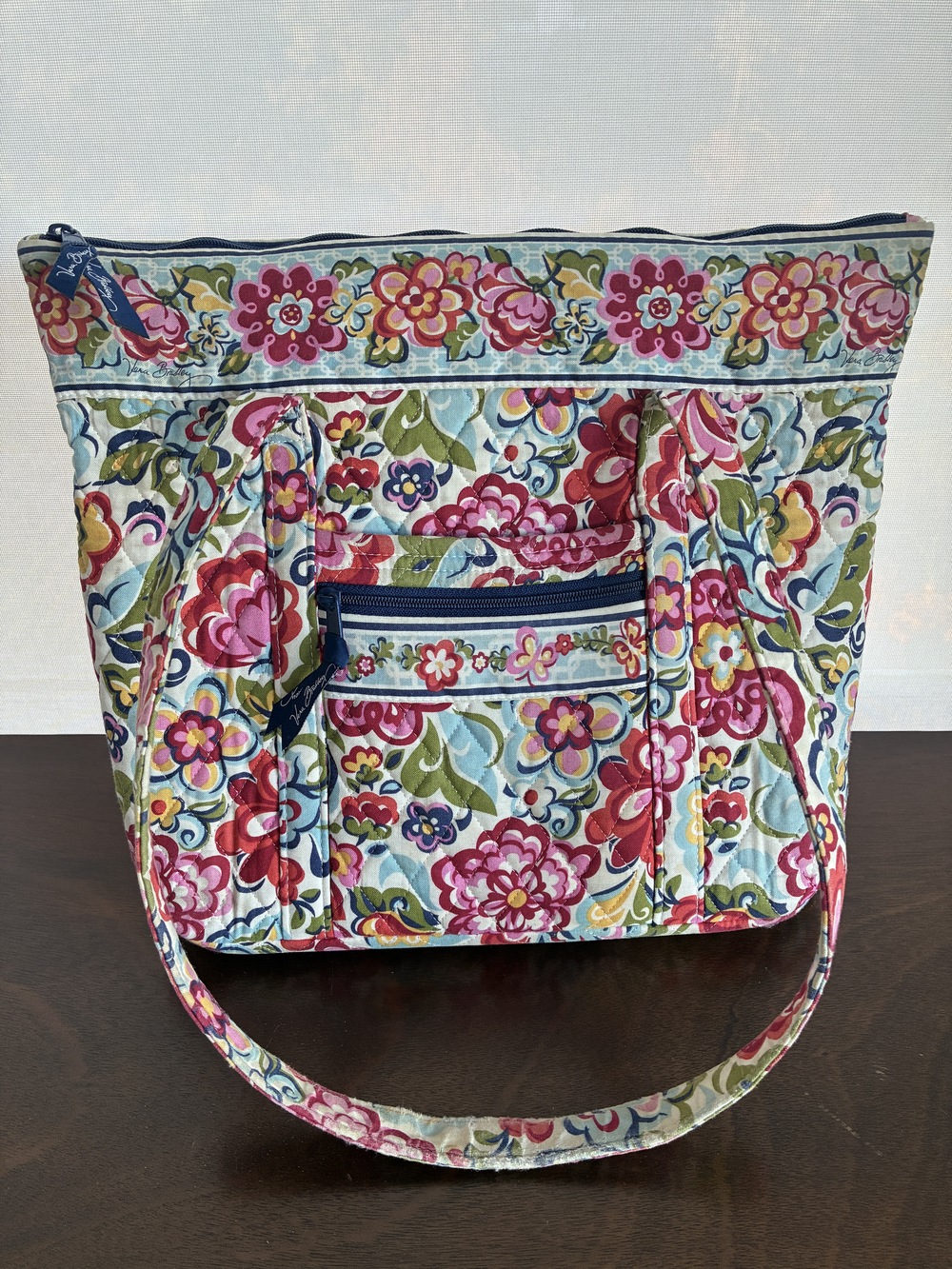 Vera Bradley Quilted Purse Tote Bag Retired Hope Garden Pattern Floral Handles